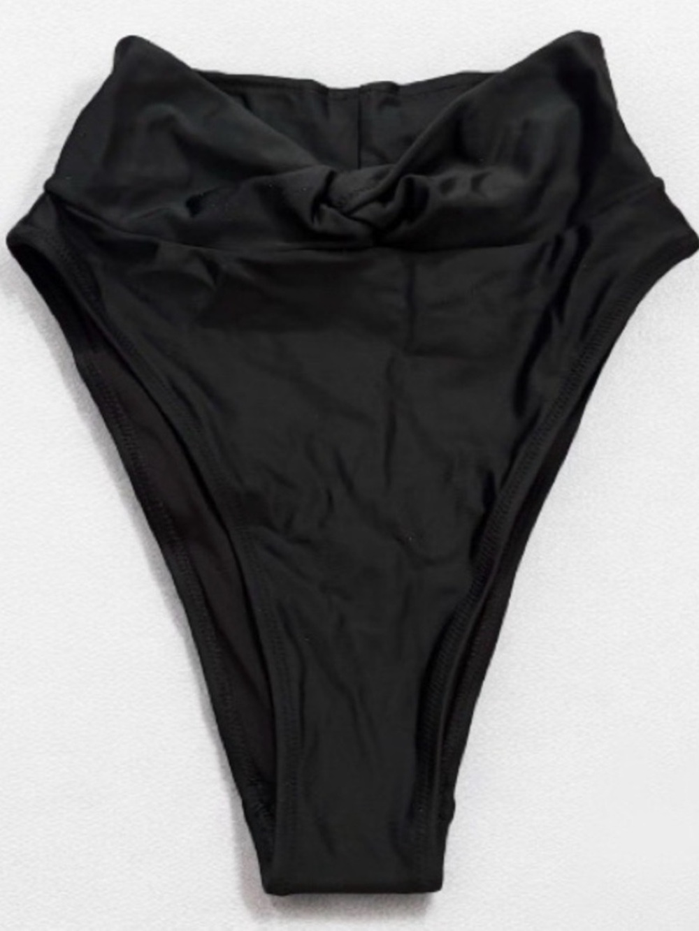 Aerie Real Good Twist High Cut Cheeky Bikini Bottom High-Waisted Black XXS